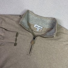 Peter Millar Quarter Zip Pullover Beige SZ XL Pima Cotton Silk Cashmere Sweater
