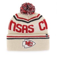 '47 Brand NFL Beanie Quattrle Cuff Knit Kansas City Chiefs Natural BommelmüTze