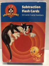 Looney Tunes Math flash Cards 1997 M Subtraction Flash Cards Tweety Sylvester FS
