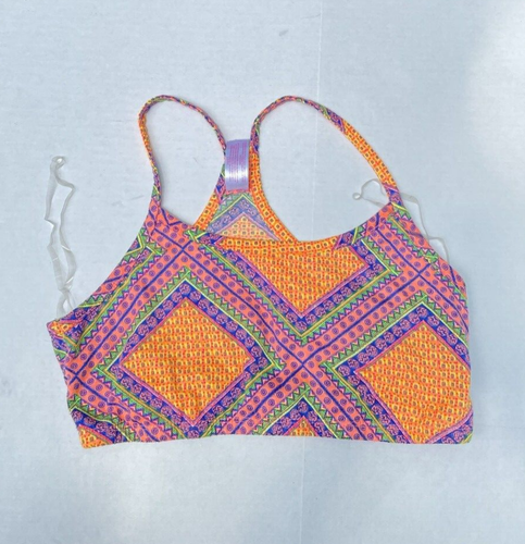 Bra Top Women's Junior Size M (7-9) No Boundaries orange pink blue no paddings - Picture 6 of 6