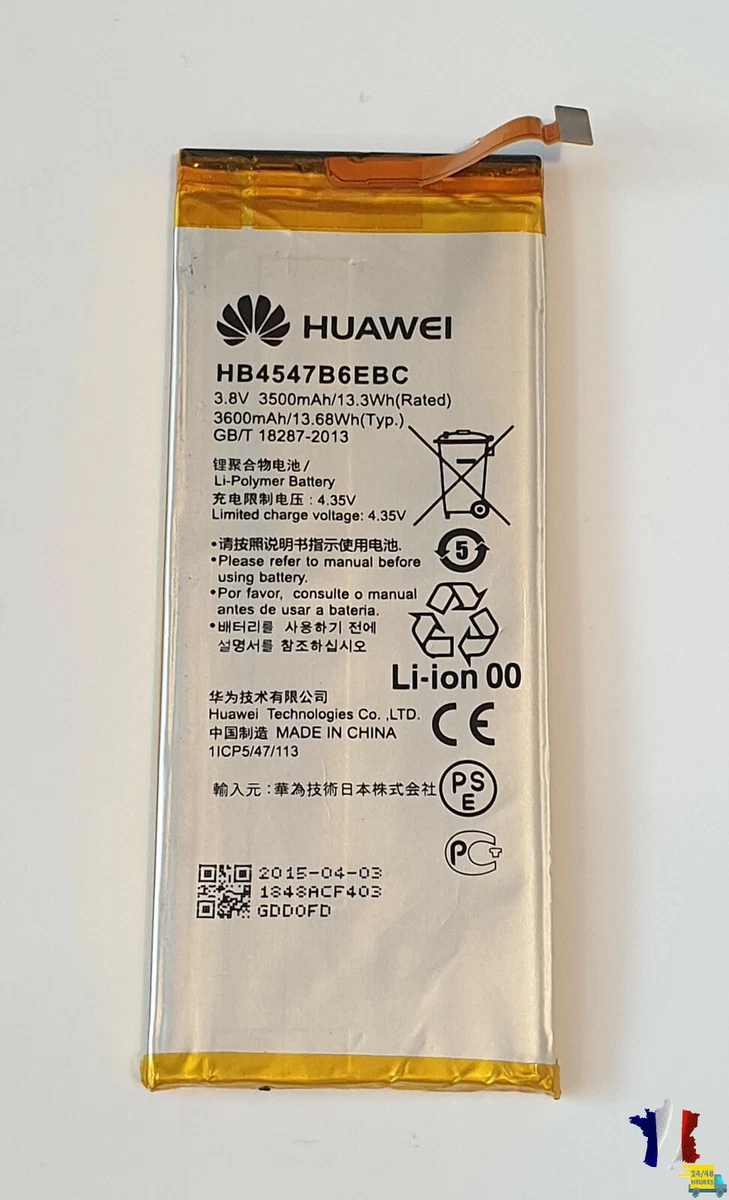 Vitre Arrière Originale Blanche Pour Huawei Honor 6 Plus (PE-TL10) - Grade B, Occasion Avec Traces D'usure