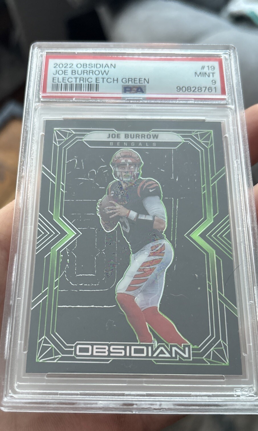 2022 Panini Obsidian - Electric Etch Green #19 Joe Burrow /50