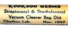9,000,000 GERMS"TOPPER" Strepto.-& Staphylo.-cocci*Vac. Cleaner Bag Dirt*11/1947 — photo 2