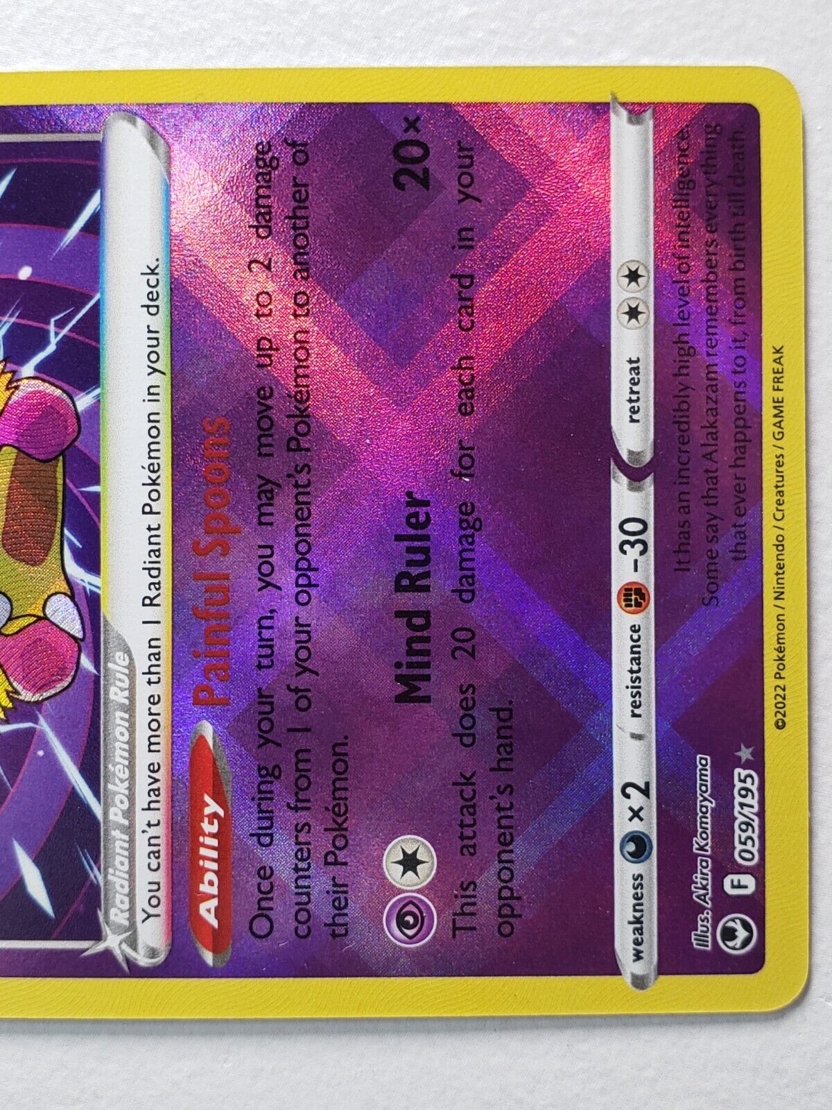  Radiant Alakazam/Radiant Jirachi/Radiant Tsareena - Silver  Tempest 3 Card Lot - 059/195-120/195 : Toys & Games