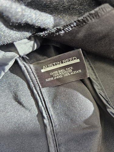 Austin Reed Trench Coat Men's 42R Large Black Padded Removable Lining Classic - Picture 10 of 14