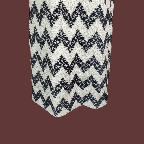 Talbots Womens Ivory Black Floral Lace Chevron Shift Dress Size 12 NWT - Picture 3 of 8