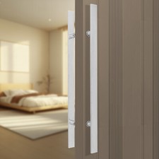 Sliding door handle stainless steel - brushed silver