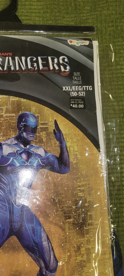 ПРАЗДНУЙТЕ ХЭЛЛОУИН!!Power Ranger синий рейнджер костюм для взрослых размер XXL (50-52) новый - Изображение 2 из 4