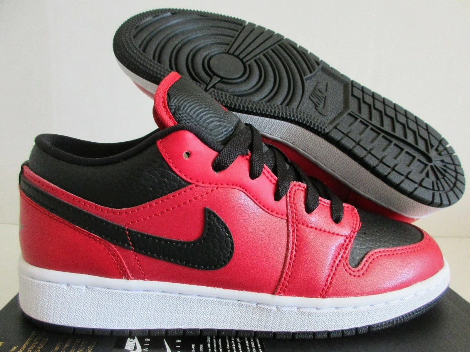 NIKE AIR JORDAN 1 LOW (GS) PALESTRA ROSSO NERO BIANCO TAGLIA 5 5Y DONNA TAGLIA 7 [553560 605]