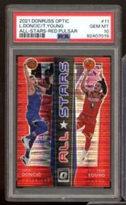 Luka Doncic / Trae Young 2021-22 Donruss Optic All-Stars Red Pulsar #11 PSA 10