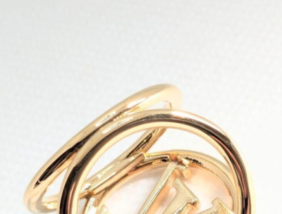 Louis Vuitton Scarf Ring Bijoux Fleur Louise Metal Gold LV Unisex