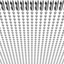 50-Pack Dog Tag Chain Ball Chain Necklace Bulk Beaded Chains 24 Long 2.4Mm Ball