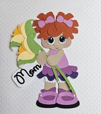 Mothers Day Girl Red Hair. Scrapbook, Card Making Paper Piecing