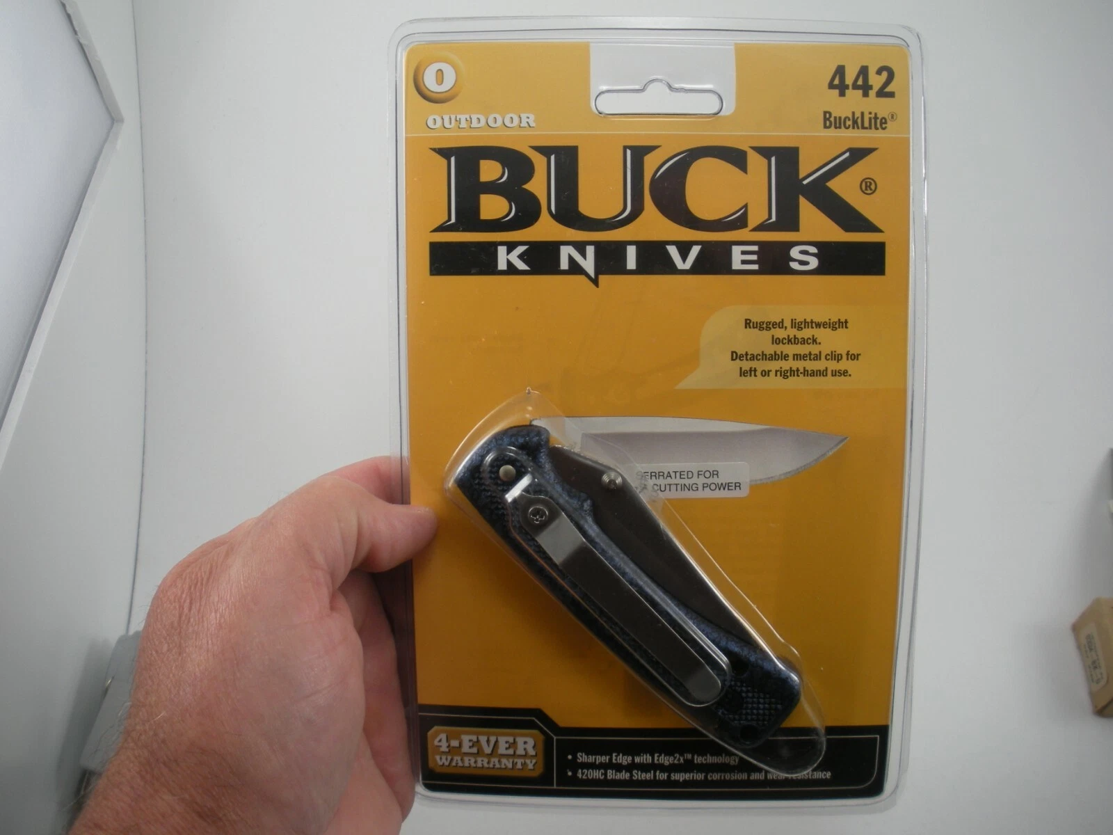BUCK 442 BLUE SERRATED BUCKLITE KNIFE IN BOX NEVER USED IN PACKAGE