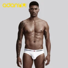 ADANNU Men's Underwear Solid Color Hip Lift Low Waist Underpants Sexy Briefs