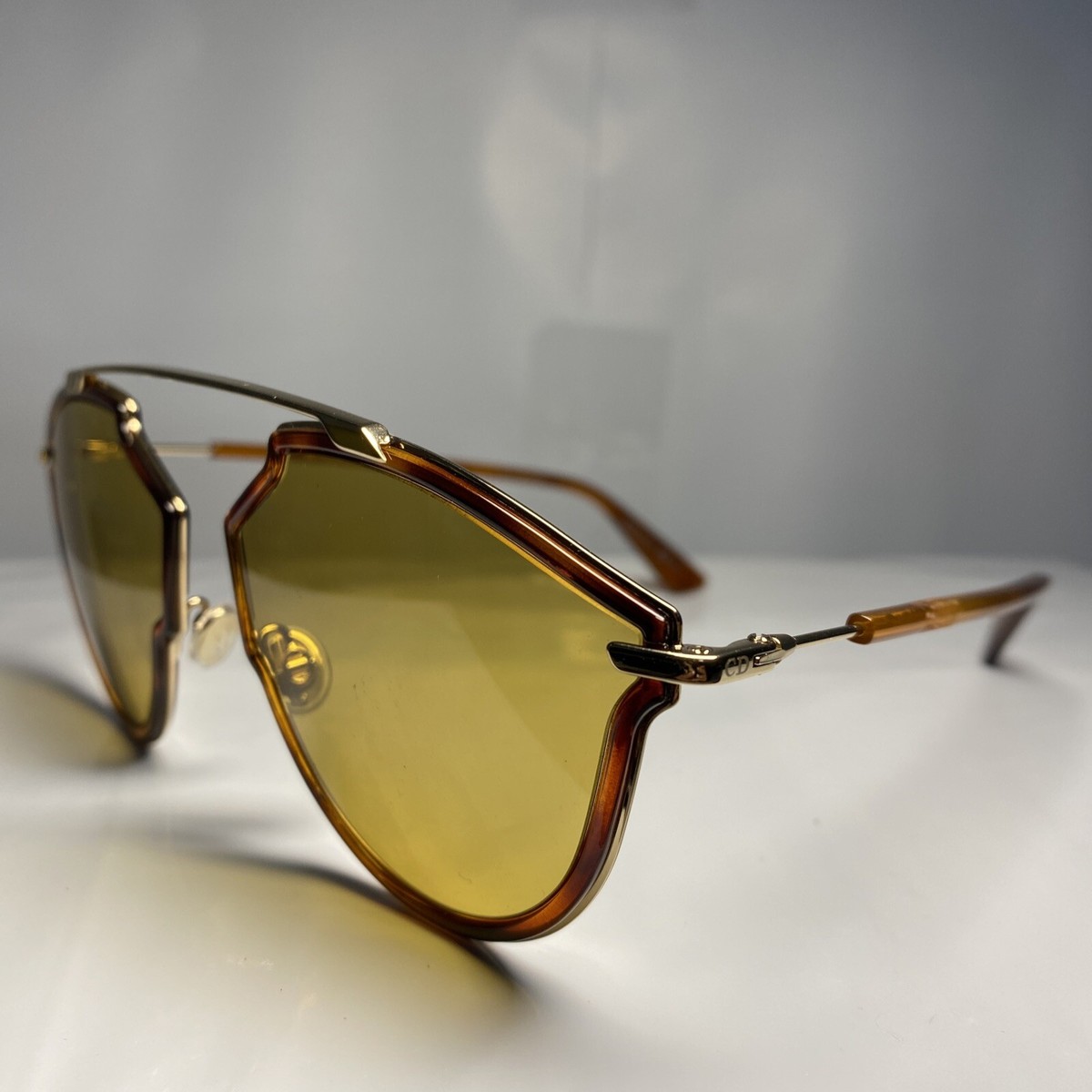 DIOR Tortoise Shell Sunglasses with Gold Hardware. Size 58-17-145 Christian Dior Tortoise Large D Cannage Sunglasses - Foxy  main image 2