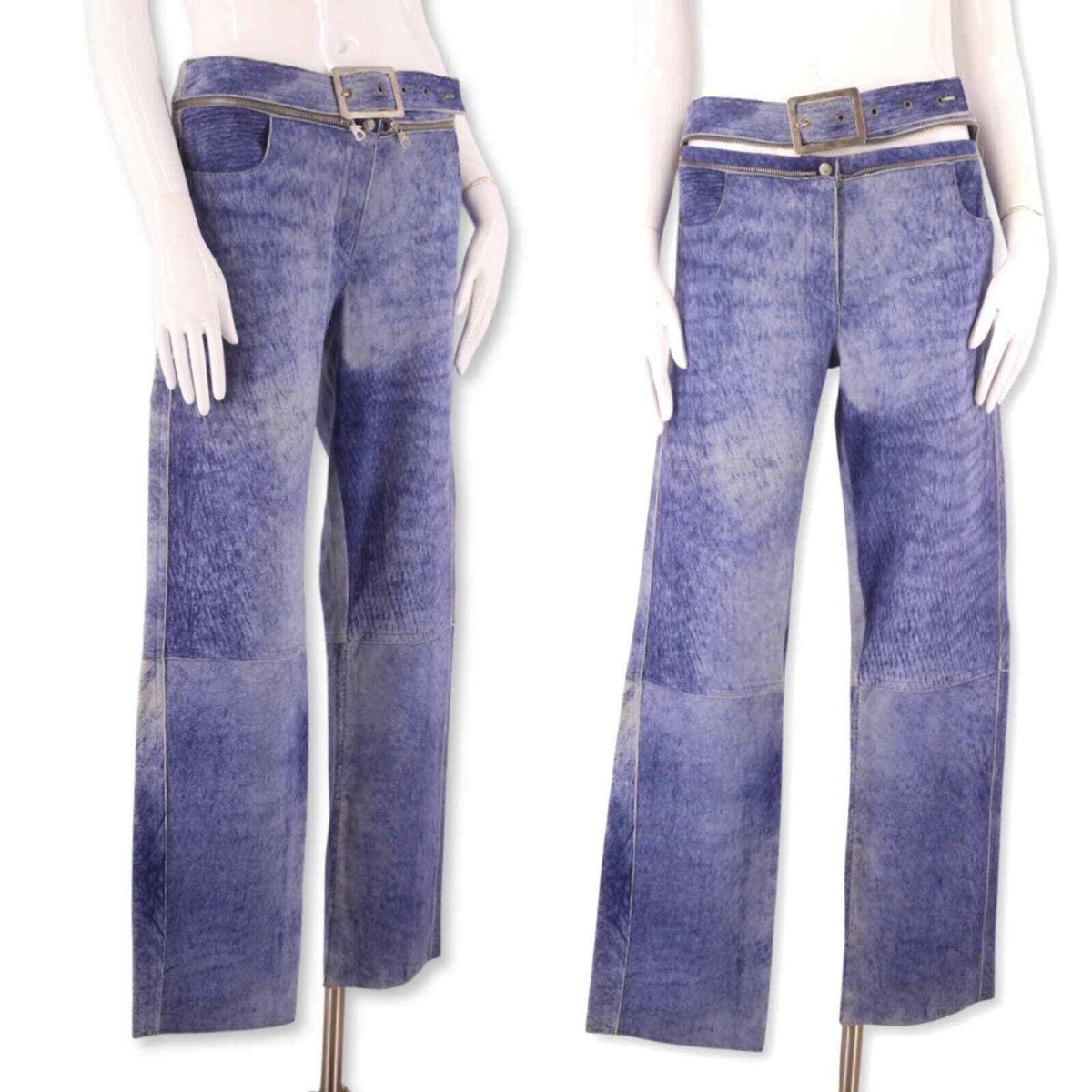 vintage JPG JEANS suede pants 1990s Jean Paul Gaultier dyed zipper 