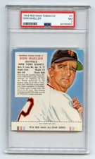 1954 RED MAN TOBACCO #7 DON MUELLER w/ TAB, NEW YORK GIANTS - PSA 7 NM (901)
