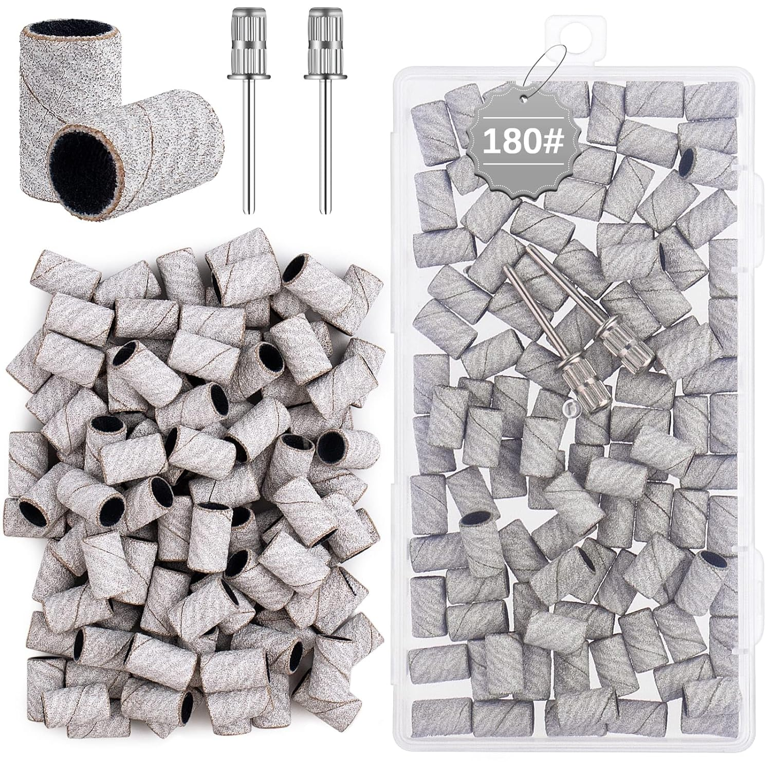 Sanding Bands for Nail Drill, 180 Grit Sanding Bands Nail Drill Bits 100 Pcs