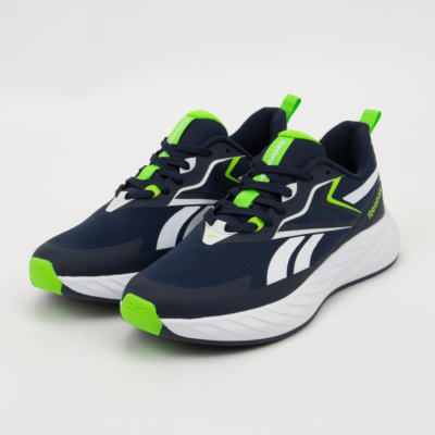 Reebok Navy and Green Running‎ Shoes Reebok ZigTech Black Blue Neon Green Lace Up Running Shoes  main image 2