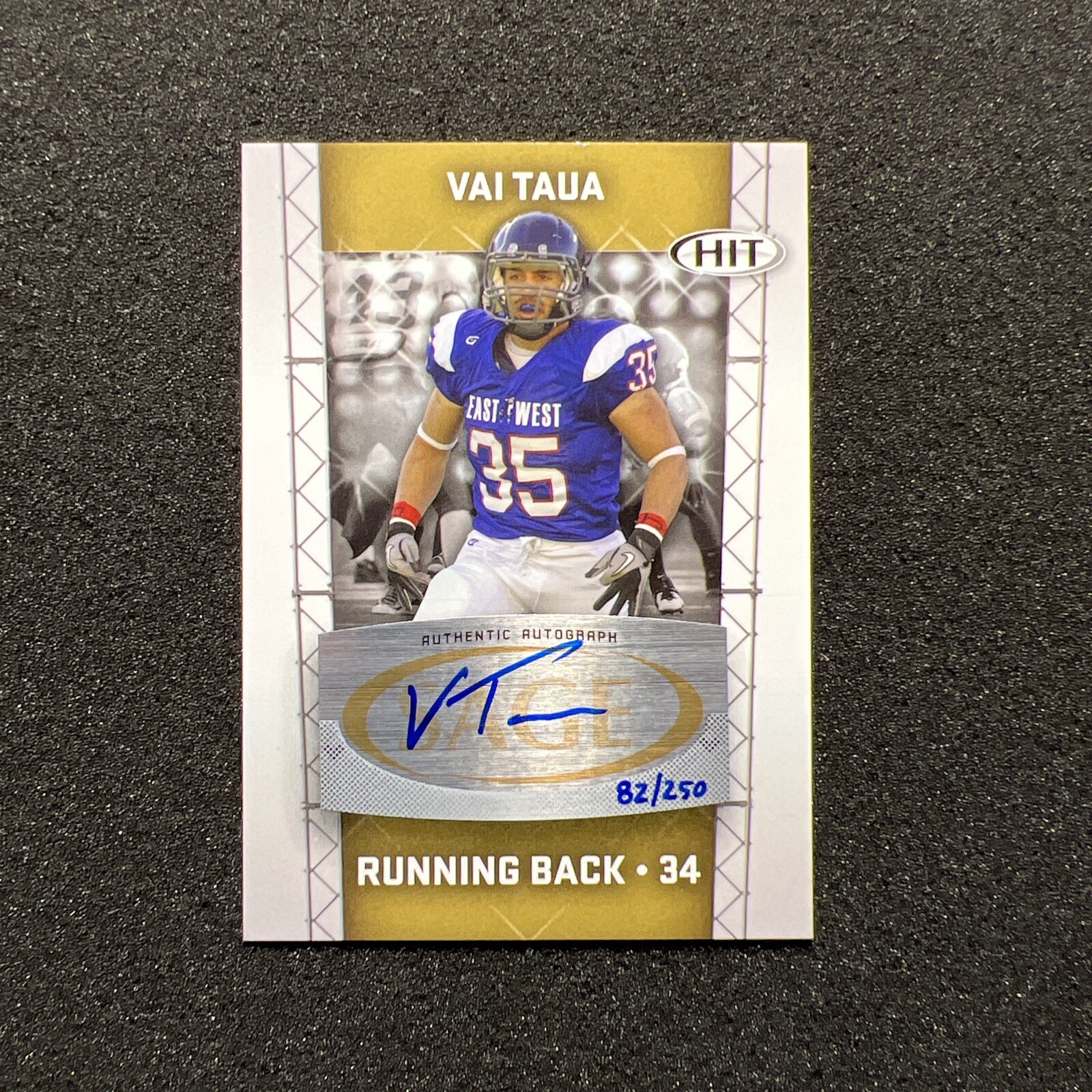2011 Sage Hit VAI TAUA #A74 Rookie Gold AUTO 082/250 - NEVADA FOOTBALL CARD