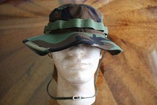 USN US NAVY WOODLAND BDU RIPSTOP CAMOFLAGE COMBAT FLOPPY HAT BOONIE CAP SZ 7 3/4