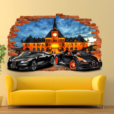 Superschnelle Rennwagen zusammen Wandsticker Kunst 3D Effekt Aufkleber Wandbild RB8