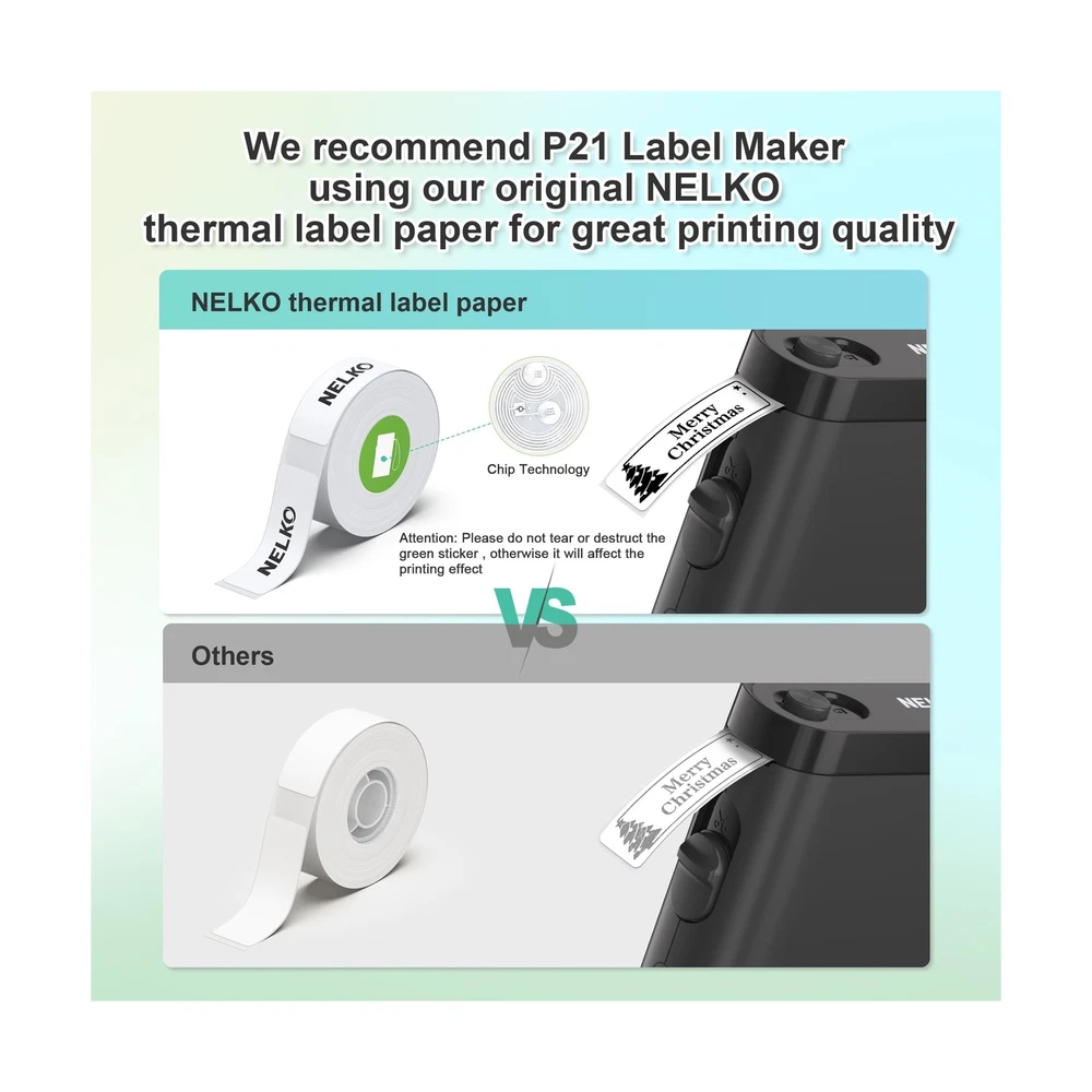 P21 Portable Bluetooth Label Maker Machine with Wireless Tape Printing