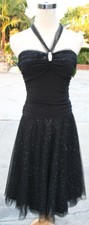 NEW $90 B Mart Black Short Prom Formal Size 5 Dress Gown Fit & Flare Halter