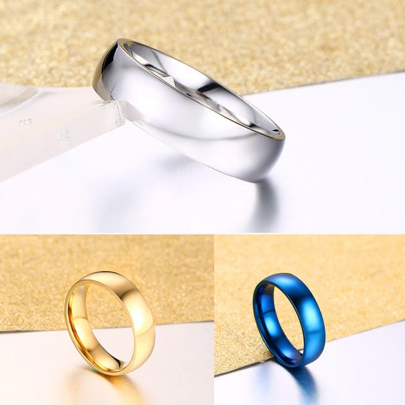 Damen Herren Fingerring Edel Titan Ring Band Partnerring Freundschaftring