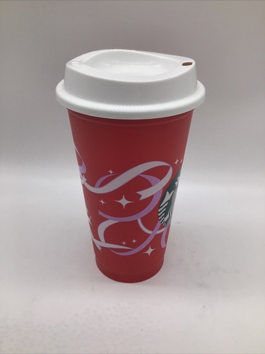 Starbucks 50 Years Of Coffee & Joy Red w/ Ribbons Reusable Cup Grande 16oz - Picture 4 of 8