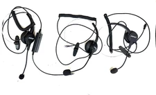 Lot of Three - AGPtek Hands-Free Call Center Corded Headset Headphones