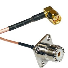 RG316 SMA MALE ANGLE to UHF Female Flange RF Cable FAST-SHIP LOT
