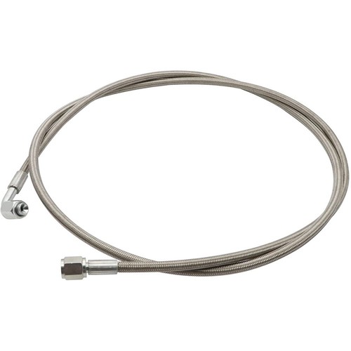 Steel Braided Turbo Oil Feed Line 60" Length 4AN 90 Degree Straight Hose End - Foto 9 di 12