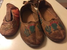 Vintage Lot of Baby Leather Decorative Shoes w/ ankle straps