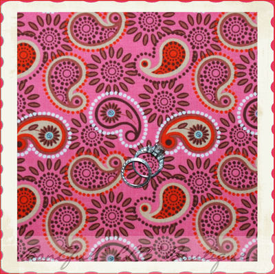 BonEful Fabric FQ Cotton Quilt VTG Pink Brown White Red Paisley Daisy Flower Dot