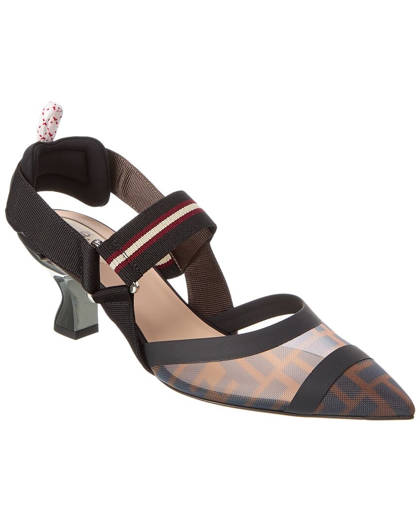 Fendi Colibri Mesh Slingback Pump Women's Brown