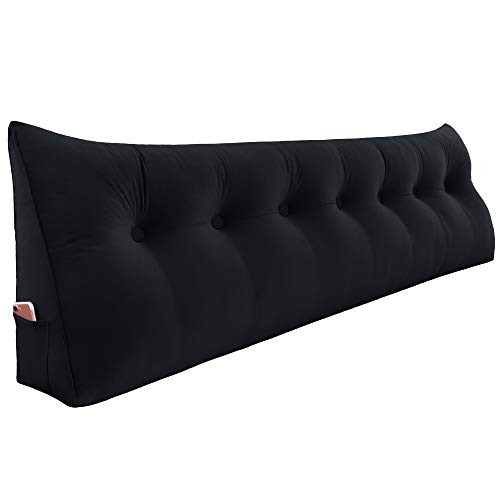14 lbs Thickened Wedge Pillow Headboard Body Positioner King:76*8*20 IN Black
