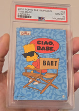 Pegatinas Topps Simpsons 2002 Bart "Ciao, Babe." Tarjeta #43 PSA 10 GEMA COMO NUEVA POP 2