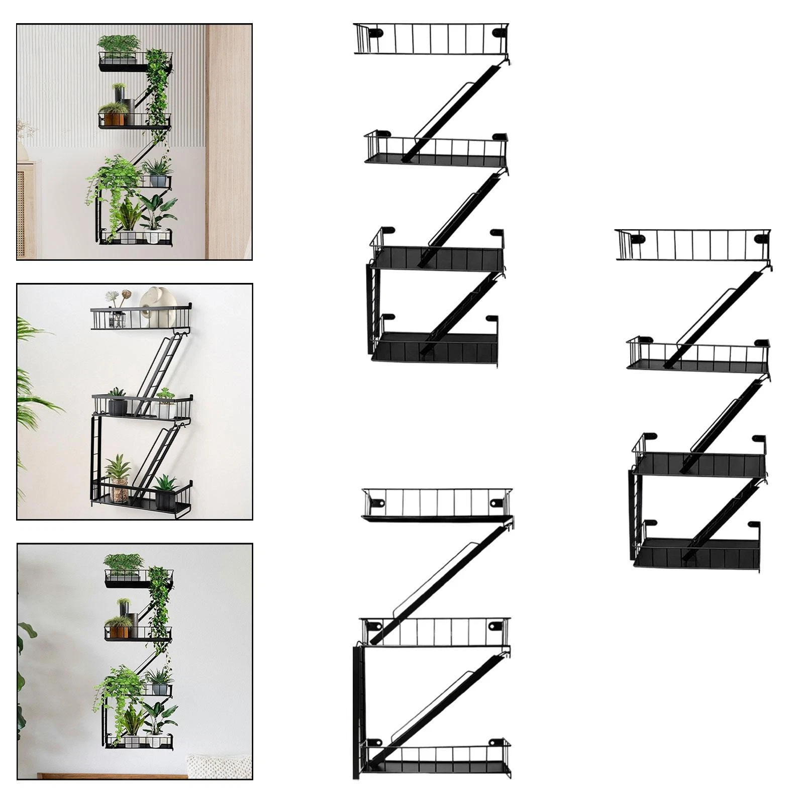 Fire Escape Wall Shelf Modern Decorative Shelf for Bathroom Balcony Kitchen