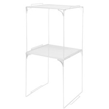 Locker Organizer Shelf Stackable Storage Cabinet School Office 2 Pack White