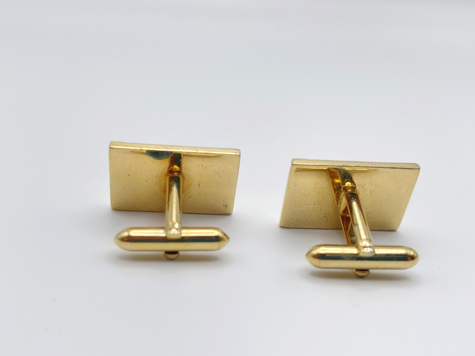 Vintage Gold Tone Rectangular Squared Cufflinks T… - image 6