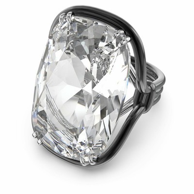 NIB AUTH SWAROVSKI Harmonia Ring, Oversized crystal, White, Mixed metal #5600946