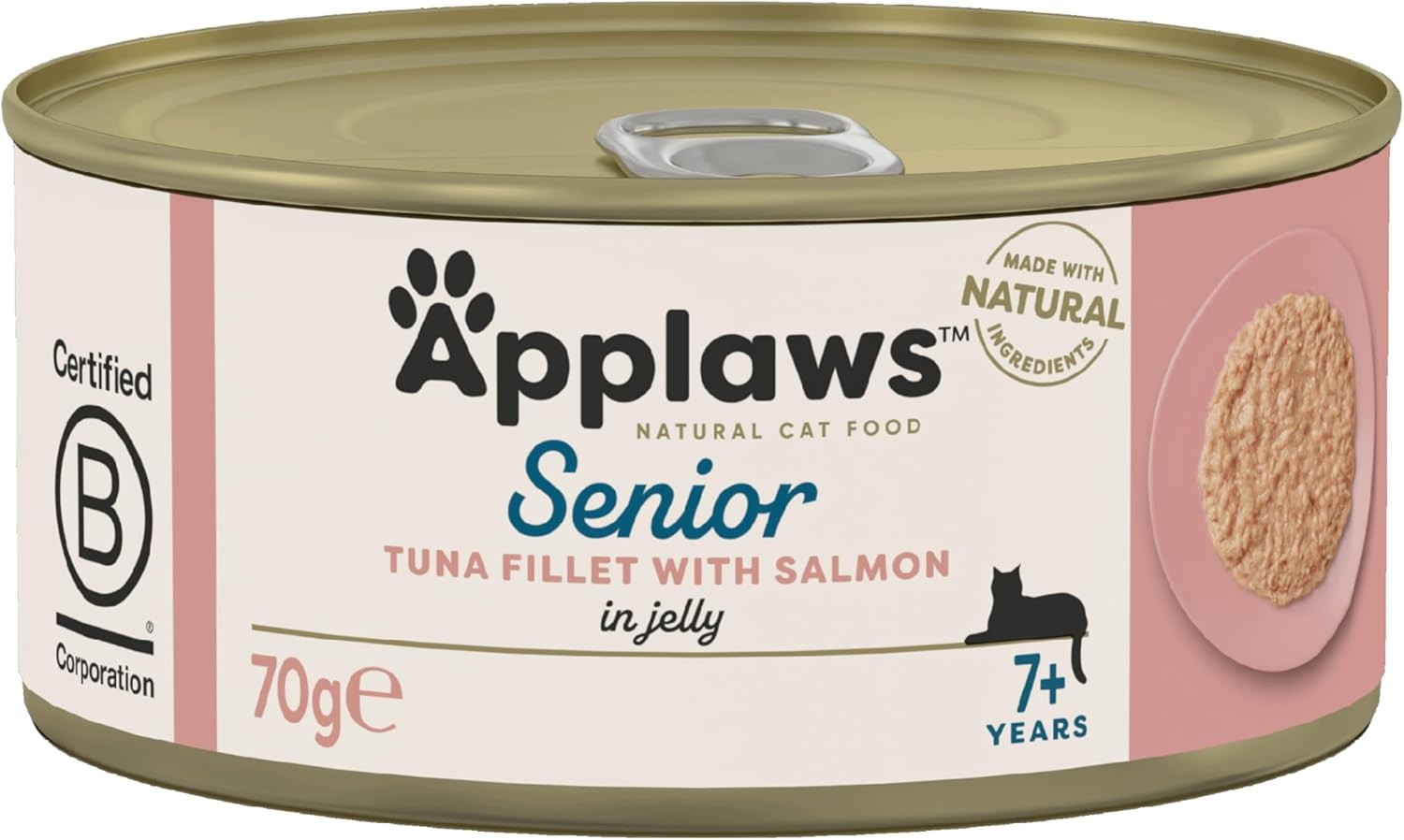 Applaws Natural Senior Wet Cat Food,Tuna with Salmon in a Soft Mousse Jelly 70g