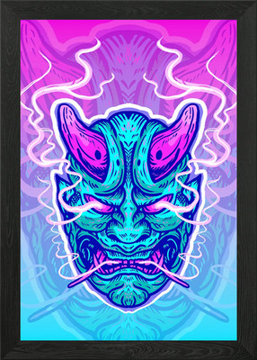 the oni mask ästhetisch gerahmtes Wandbild Poster Leinwanddruck Bild
