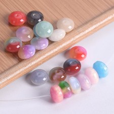 20pcs Rondelle Shape 8x5mm Glossy Colorful Resin Plastic Loose Spacer Beads