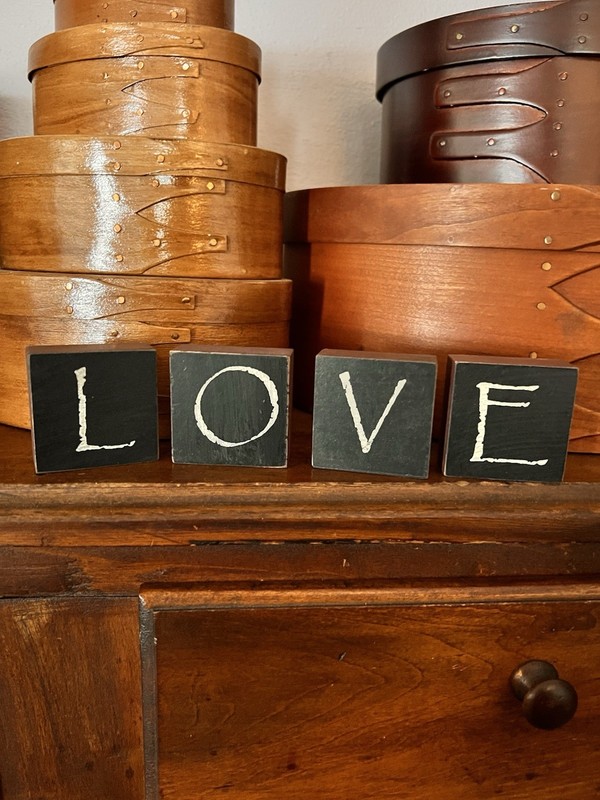 New Love Blocks Set Of Four Prim/farmhouse Decor