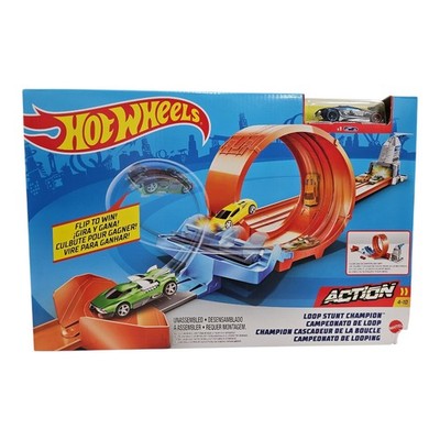 Hot Wheels Track Set Loop Stunt Champion Dual-Track Loop with Double-Car Launch