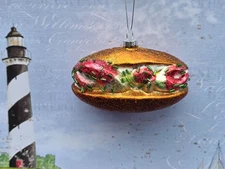 Blown Glass Christmas Ornament  Lobster roll sandwich restaurant seafood