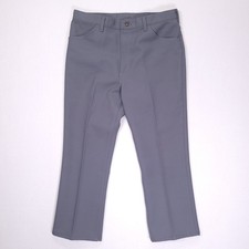 Vintage Wrangler Grey Straight Leg Pants Mens 34x26 70's USA 82682GY